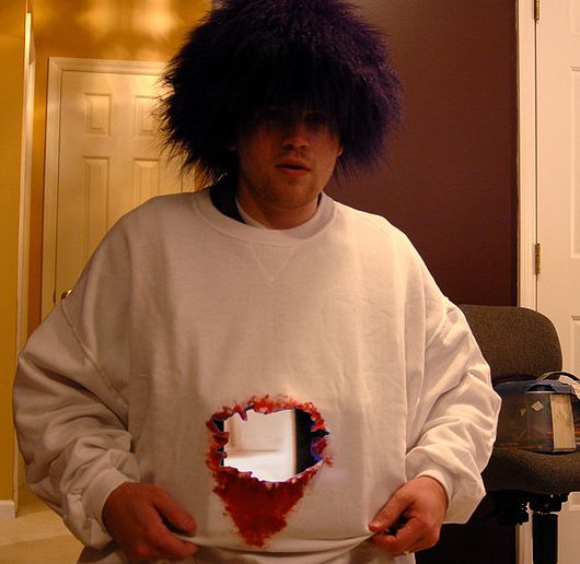 Halloween costume hole through body